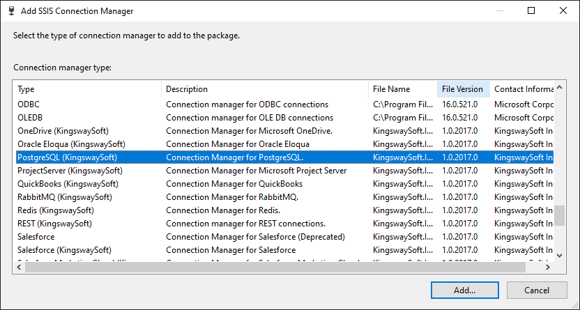 Add PostgreSQL Connection